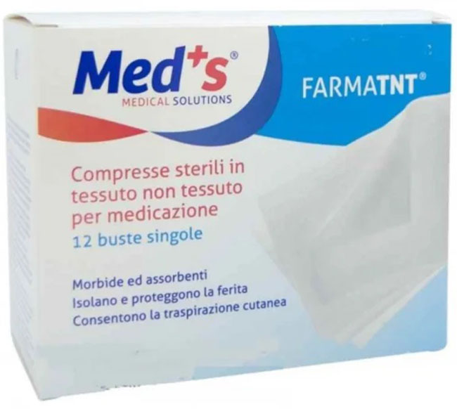 GARZA COMPRESSA MEDS TNT PEEL OPEN 10X10CM 12 PEZZI