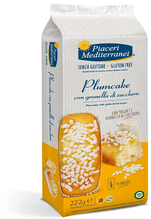PIACERI MEDITERRANEI PLUMCAKE GRANELLA ZUCCHERO 6 PEZZI 37 G