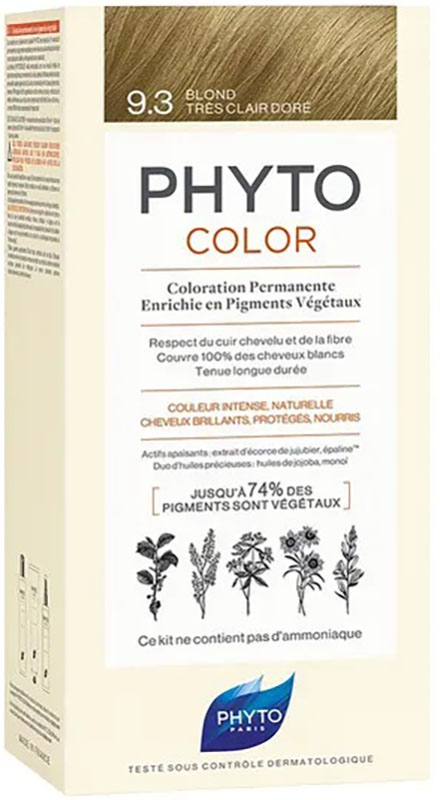 PHYTOCOLOR 9,3 BIONDO CHIARISSIMO DORATO LATTE 50 ML + CREMA50 ML + MASCHERA 12 ML