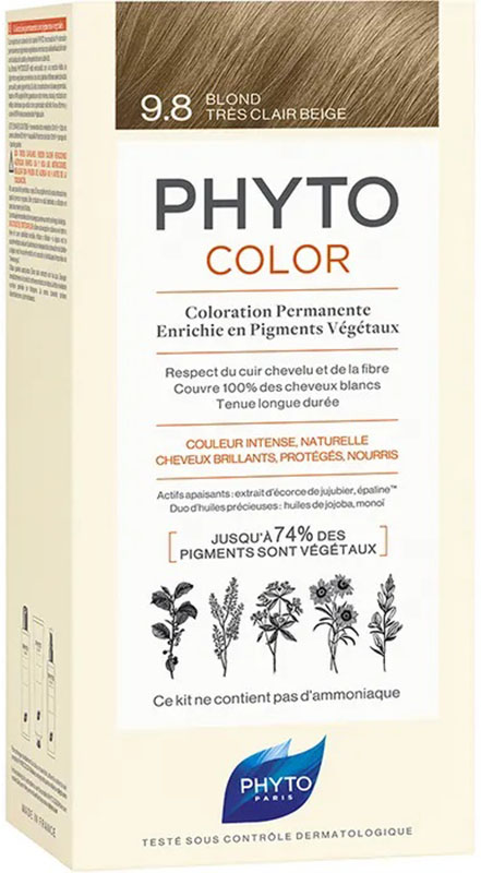 PHYTOCOLOR 9,8 BIONDO CHIARISSIMO CENERE LATTE 50 ML + CREMA50 ML + MASCHERA 12 ML