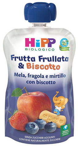 HIPP BIO FRUTTA FRULL&BISCOTTO MELA FRAGOLA MIRTILLO BISCOTTO 90 G