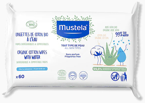 MUSTELA SALVIETTE ACQUA COT BIO 60 PEZZI