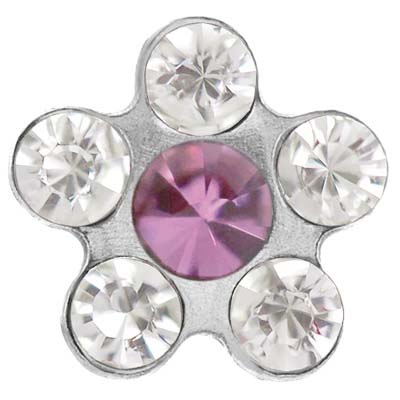 SYSTEM75 MARGHERITA CRISTALLO-ROSA 5MM ACCIAIO