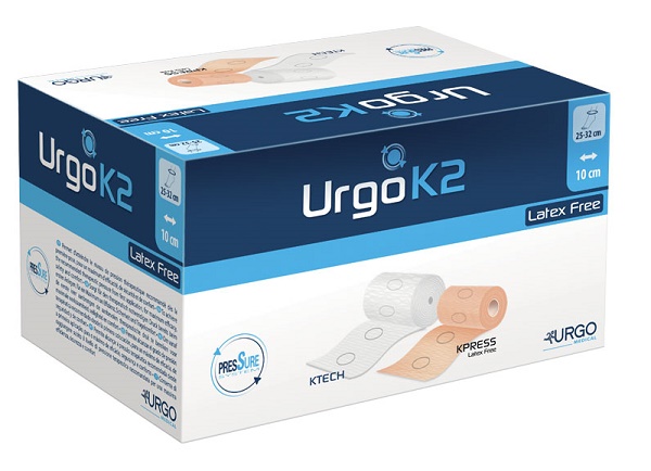BENDAGGIO URGOK2 LATEX FREE KIT BENDAGGIO T2 CAVIGLIA 25-322 PEZZI 10 CM