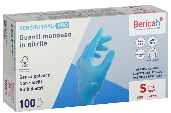GUANTO MONOUSO SENSINITRYL PRO IN NITRILE SMALL 100 PEZZI
