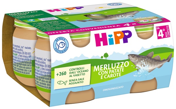 HIPP MERLUZZO PATATE/CAROTE 4 X 80 G