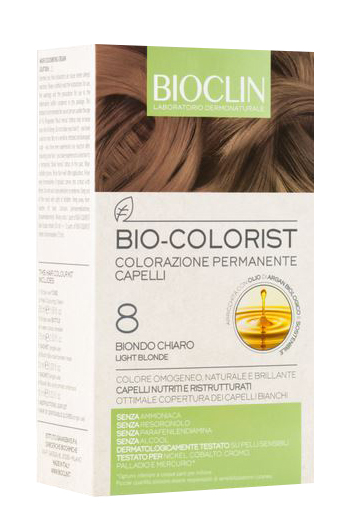 BIOCLIN BIO COLOR FAST&PERFECTION 8,0 BIONDO CHIARO CREMA COLORANTE 60 ML + RIVELATORE IN CREMA 60 ML + BIO COLOR SHAMPOO 10 ML + BIO COLOR MASCHERA 10 ML