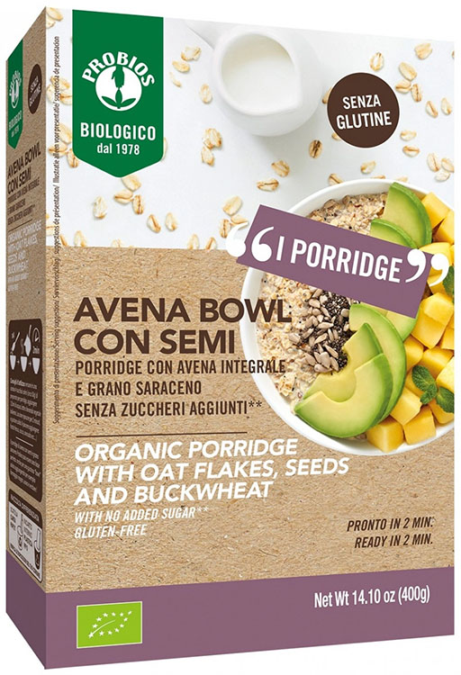 PROBIOS BIO AVENA BOWL SEMI PIU' PORRIDGE CON AVENA INTEGRALE E GRANO SARACENO 400 G