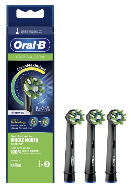 ORALB PW REFILL CROSS BLACK3PZ