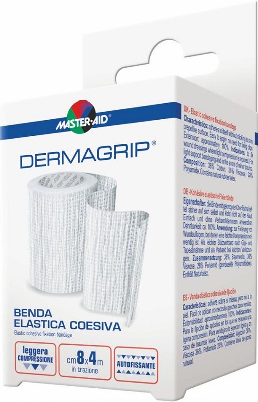 BENDA MASTER-AID DERMAGRIP COESIVA M 4X12 CM 1 PEZZO