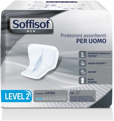 PANNOLONE PER INCONTINENZA SAGOMATO SOFFISOF MEN LEVEL 2 10PEZZI