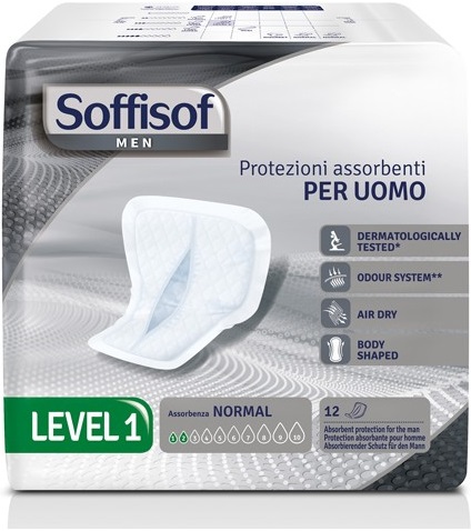 PANNOLONE PER INCONTINENZA SAGOMATO SOFFISOF MEN LEVEL 1 12PEZZI