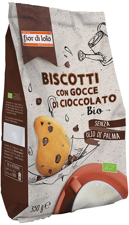 BISCOTTI CON GOCCE DI CIOCCOLATO BIO 350 G