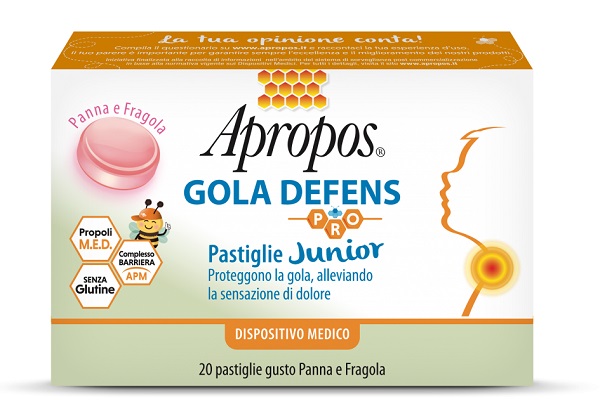 APROPOS GOLA DEFENS PRO 20 PASTIGLIE JUNIOR PANNA FRAGOLA