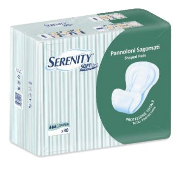 PANNOLONE PER INCONTINENZA SERENITY SOFTDRY SAGOMATO TRASPIRANTE FORMATO SUPER 30 PEZZI