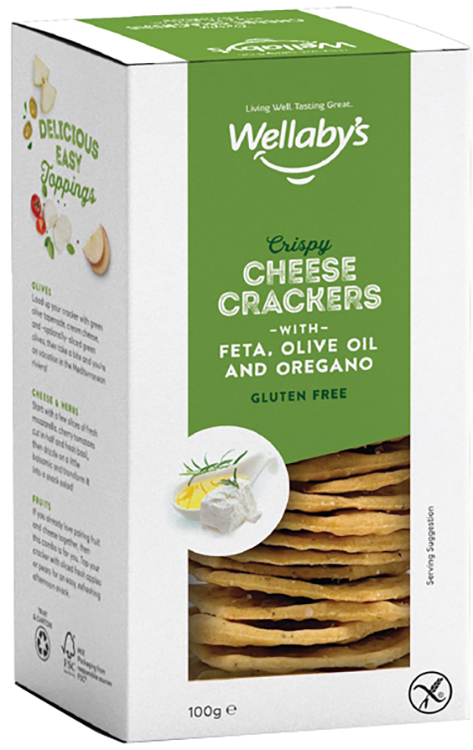 WELLABY'S CRACKERS FETA OLIVE OLIO & ORIGANO 100 G